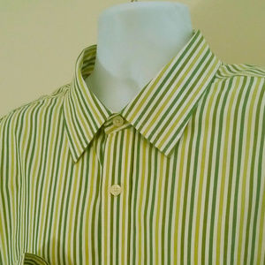 Banana Republic Pastel Green Striped Dress Shirt